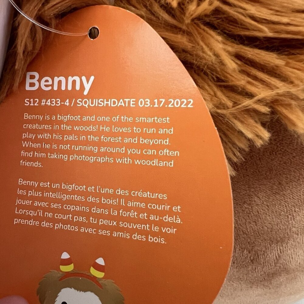 Halloween Squishmallows 12" Benny Bigfoot Candy Corn Kellytoy Plush Ed 2022 - Picture 9 of 13